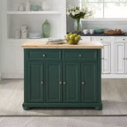 HomeStock Îlots de cuisine en bois de 91,4 cm de haut avec 3 portes et 3 étagères