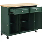 HomeStock Îlots de cuisine en bois de 91,4 cm de haut avec 3 portes et 3 étagères