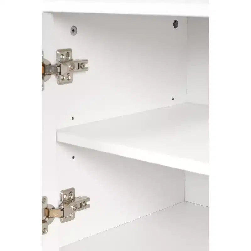 Meuble TV optimisé avec porte arquée pour téléviseurs jusqu'à 78'', meuble de divertissement moderne avec pieds en bois dur, console multimédia.