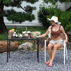 Table de grillade pliante 3x2FT, Table de camping portable avec plateau en maille, Table de grillade métallique légère réglable en hauteur, pour camping en plein air, barbecue, pique-nique