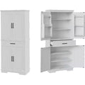 Kitchen Floor Cabinet, 72 High Freestanding Tall Cupboard Storage Cabinet with a Drawer