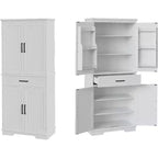 Kitchen Floor Cabinet, 72 High Freestanding Tall Cupboard Storage Cabinet with a Drawer