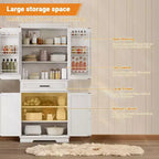 Meuble bas de cuisine, meuble de rangement haut autoportant de 72 po avec un tiroir