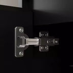 Meuble TV extensible noir Famapy avec lumières LED 7 couleurs contrôlables par téléphone, 2 armoires, 2 tiroirs, console multimédia de salon avec rangement réglable