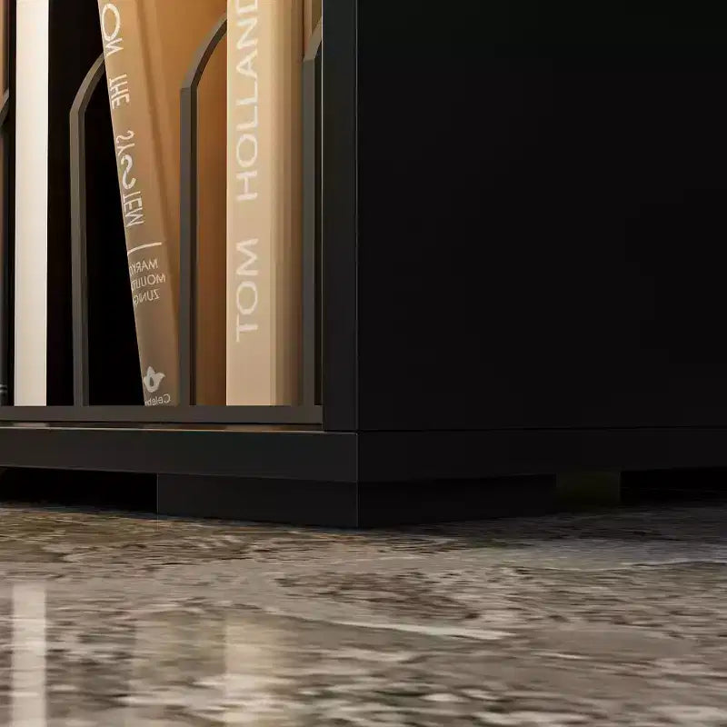 Meuble TV extensible noir Famapy avec lumières LED 7 couleurs contrôlables par téléphone, 2 armoires, 2 tiroirs, console multimédia de salon avec rangement réglable