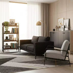 Homy Casa Étagère décorative à 4 niveaux en acier et bois de 65 cm, étagère de rangement industrielle moderne pour salon, bureau et cuisine, marron rustique
