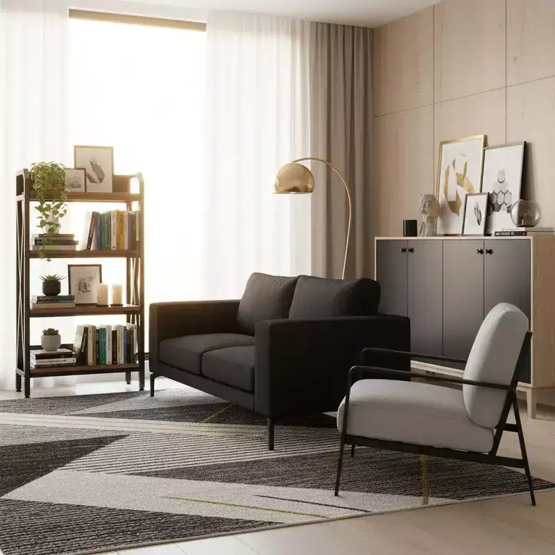 Homy Casa Étagère décorative à 4 niveaux en acier et bois de 65 cm, étagère de rangement industrielle moderne pour salon, bureau et cuisine, marron rustique