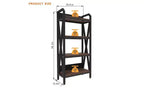 Homy Casa Étagère décorative à 4 niveaux en acier et bois de 65 cm, étagère de rangement industrielle moderne pour salon, bureau et cuisine, marron rustique