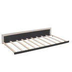 Lit plateforme rembourré Queen Size avec lit gigogne Twin XL, cadre de lit Queen en bois de lin 2 tiroirs pour chambre à coucher
