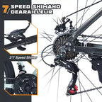 VTT Okak 27,5 pouces avec cadre en alliage d'aluminium, vélo tout-terrain pour enfants avec 21 vitesses et suspension avant, vélo pour enfants et adultes