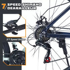 VTT Okak 27,5 pouces avec cadre en alliage d'aluminium, vélo tout-terrain pour enfants avec 21 vitesses et suspension avant, vélo pour enfants et adultes