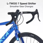 Vélo de Route Okak 700C avec Système 7 Vitesses, Vélo Adulte avec Cadre et Jante en Alliage d'Aluminium, Vélo à Frein à Disque pour Hommes et Femmes