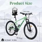 Vélo adulte Okak 26 pouces, 24 vitesses, fourche suspendue, VTT avec pneus KENDA et freins à disque, VTT à pneus larges pour hommes et femmes