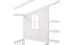 Lit en bois en forme de L taille jumeau pour 2 enfants, lit de jour d'angle en forme de L avec clôture et cadre à lattes pour chambre à coucher