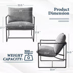 Fauteuil d'appoint Furniliving Sling avec cadre en métal, rembourrage en tissu bouclette confortable pour salon/chambre/bureau à domicile