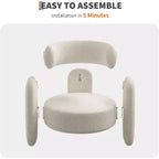 Lot de 2 fauteuils d'appoint modernes en chenille pour salon, fauteuil confortable avec accoudoirs arrondis et dossier ouvert, fauteuil lounge d'appoint d'angle arrondi