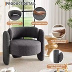 Lot de 2 fauteuils d'appoint modernes en chenille pour salon, fauteuil confortable avec accoudoirs arrondis et dossier ouvert, fauteuil lounge d'appoint d'angle arrondi