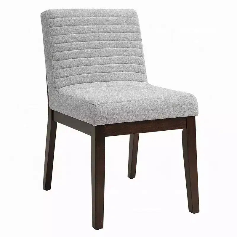 Royal Hampton Chaise de Salle à Manger d'Appoint, Lot de 2, Lin Gris Doux, Bois Marron Foncé