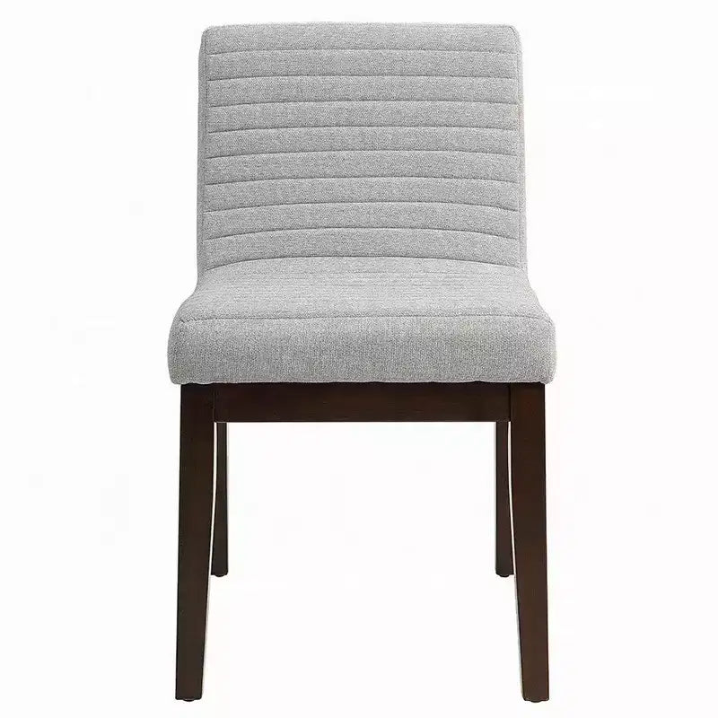 Royal Hampton Chaise de Salle à Manger d'Appoint, Lot de 2, Lin Gris Doux, Bois Marron Foncé
