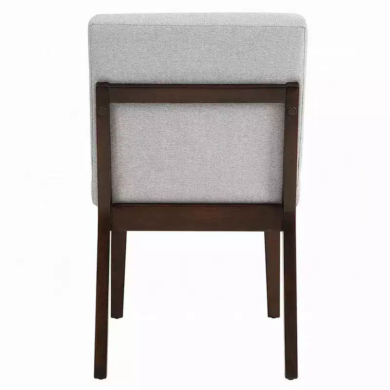 Royal Hampton Chaise de Salle à Manger d'Appoint, Lot de 2, Lin Gris Doux, Bois Marron Foncé