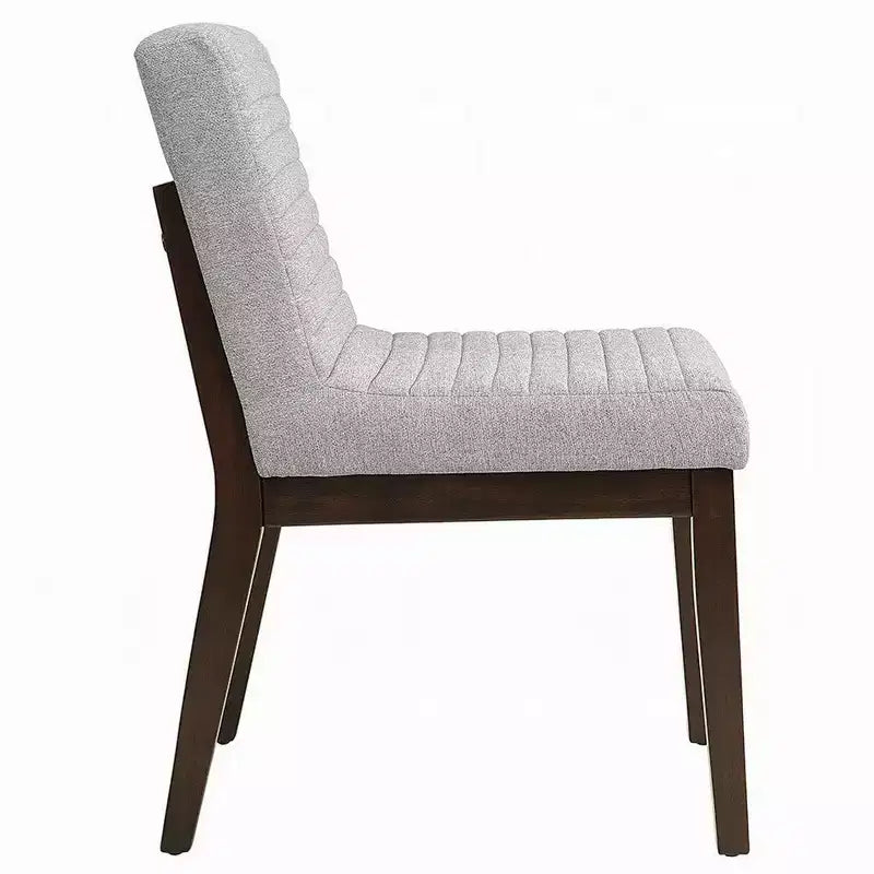 Royal Hampton Chaise de Salle à Manger d'Appoint, Lot de 2, Lin Gris Doux, Bois Marron Foncé