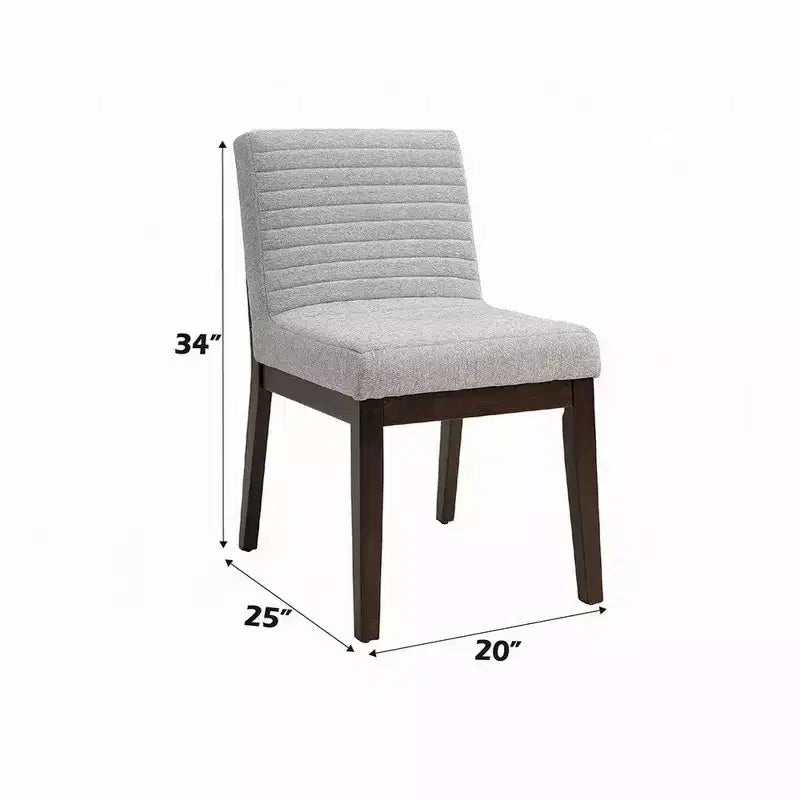 Royal Hampton Chaise de Salle à Manger d'Appoint, Lot de 2, Lin Gris Doux, Bois Marron Foncé
