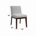 Royal Hampton Chaise de Salle à Manger d'Appoint, Lot de 2, Lin Gris Doux, Bois Marron Foncé