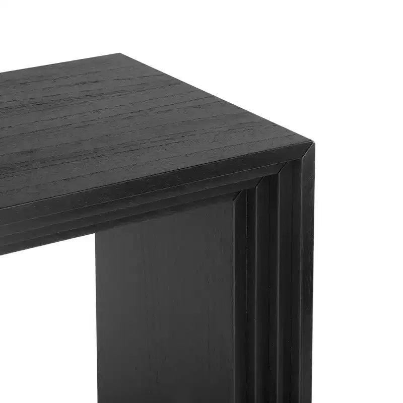 Console en bois minimaliste, table d'entrée cannelée moderne pour salon et entrée