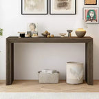 Console en bois minimaliste, table d'entrée cannelée moderne pour salon et entrée