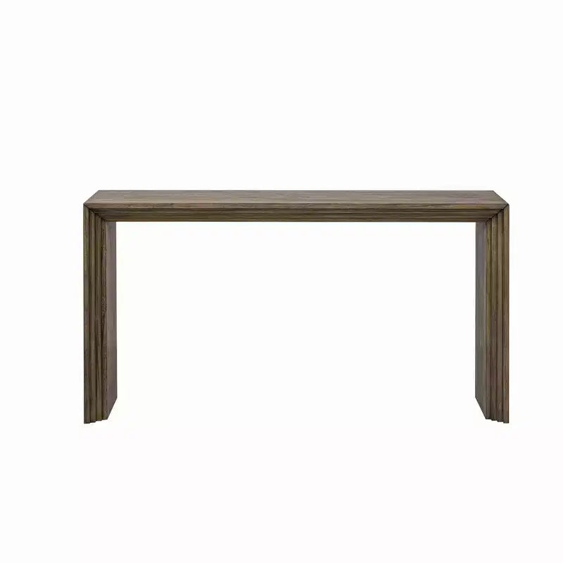 Console en bois minimaliste, table d'entrée cannelée moderne pour salon et entrée