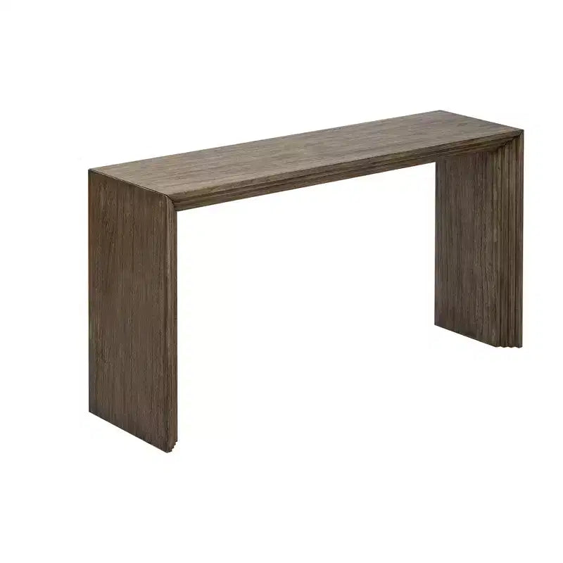 Console en bois minimaliste, table d'entrée cannelée moderne pour salon et entrée