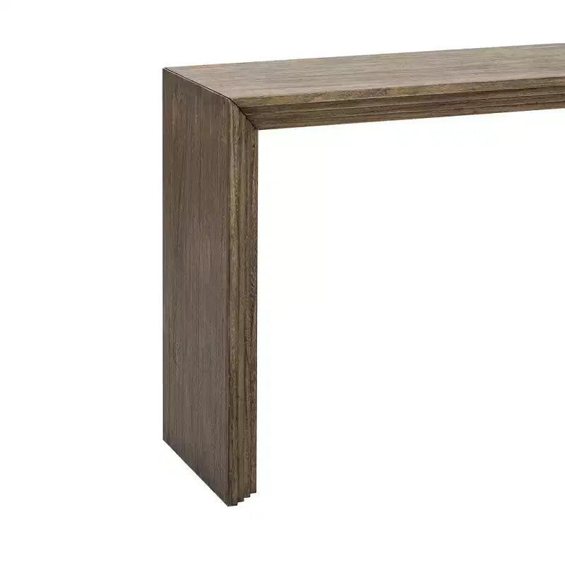 Console en bois minimaliste, table d'entrée cannelée moderne pour salon et entrée