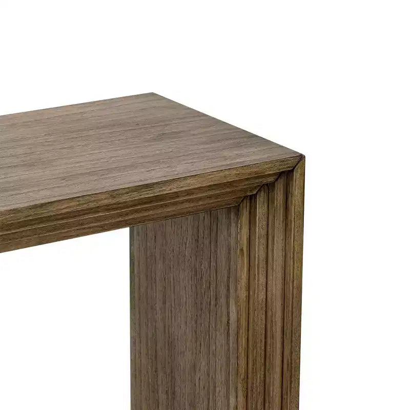 Console en bois minimaliste, table d'entrée cannelée moderne pour salon et entrée