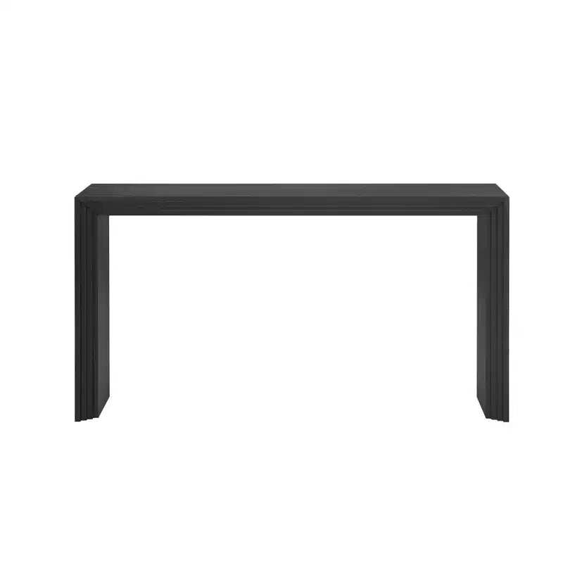 Console en bois minimaliste, table d'entrée cannelée moderne pour salon et entrée