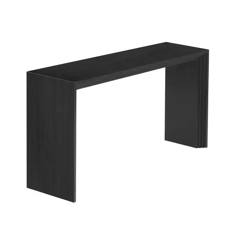 Console en bois minimaliste, table d'entrée cannelée moderne pour salon et entrée