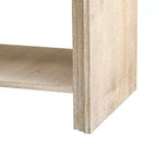 Console en bois avec meuble de rangement, table d'entrée moderne avec lattes en bois tressées pour le salon et l'entrée