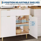 Bahut de salle à manger avec rangement, meuble de bar à café moderne avec étagères réglables et 2 tiroirs, console de buffet en bois pour salon et salle à manger