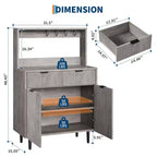 Bahut de salle à manger avec rangement, meuble de bar à café moderne avec étagères réglables et 2 tiroirs, console de buffet en bois pour salon et salle à manger