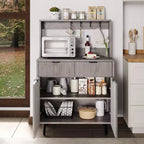 Bahut de salle à manger avec rangement, meuble de bar à café moderne avec étagères réglables et 2 tiroirs, console de buffet en bois pour salon et salle à manger