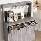 Bahut de salle à manger avec rangement, meuble de bar à café moderne avec étagères réglables et 2 tiroirs, console de buffet en bois pour salon et salle à manger