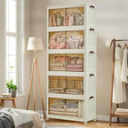 Tiroirs de rangement à 5 niveaux avec roulettes verrouillables, boîtes de rangement avec couvercles, organisateurs de placard et tiroirs de rangement en plastique pour bureau, chambre à coucher