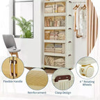 Tiroirs de rangement à 5 niveaux avec roulettes verrouillables, boîtes de rangement avec couvercles, organisateurs de placard et tiroirs de rangement en plastique pour bureau, chambre à coucher