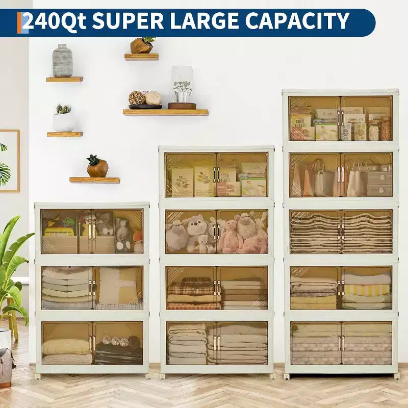 Tiroirs de rangement à 5 niveaux avec roulettes verrouillables, boîtes de rangement avec couvercles, organisateurs de placard et tiroirs de rangement en plastique pour bureau, chambre à coucher