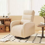 JIONJOY Fauteuil de maternité pivotant à 360° en velours côtelé avec coussin épais, fauteuil confortable à dossier haut - Beige