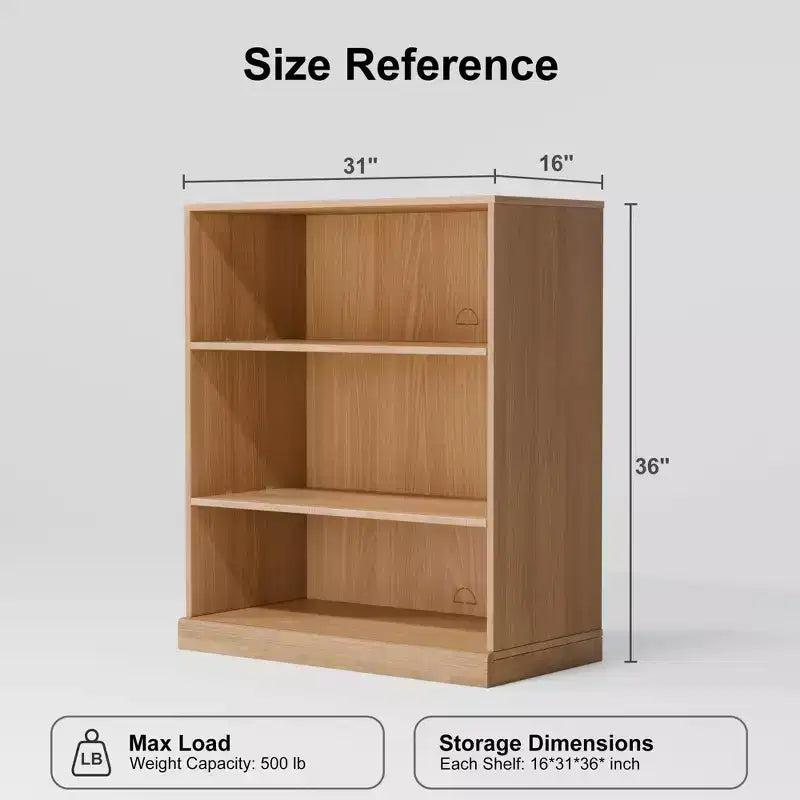 PexFix 36x31x16 Étagère de rangement sans porte en bois Meuble de rangement bibliothèque et bureau pour cuisine, chambre, entrée, salon, salle à manger Naturel