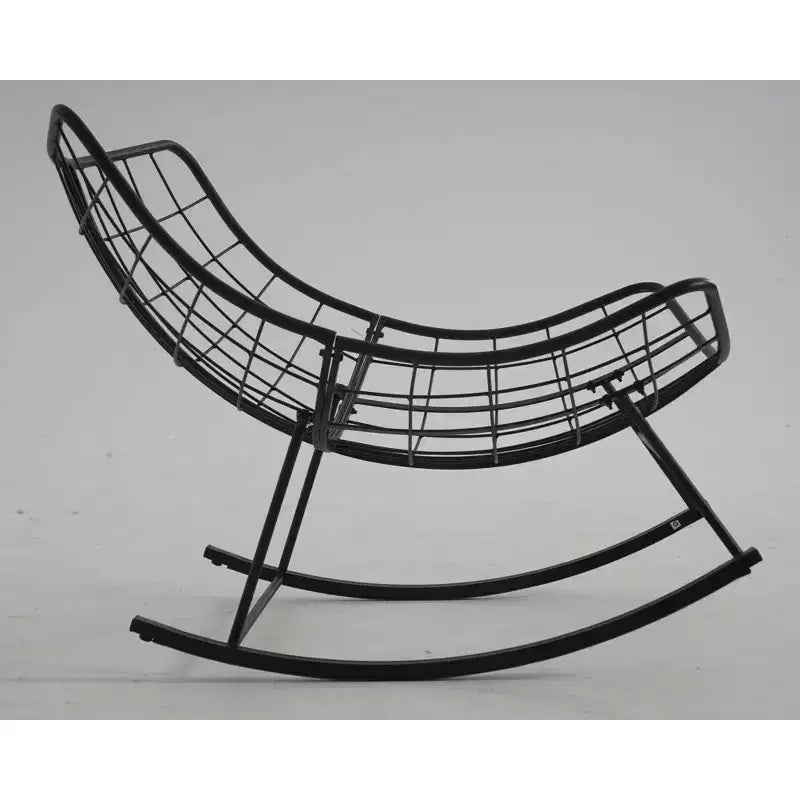 Fauteuil à bascule Papasan surdimensionné avec ottoman et coussin en peluche moelleux, chaise longue avec repose-pieds et cadre en métal robuste, Rocker Egg pour salon