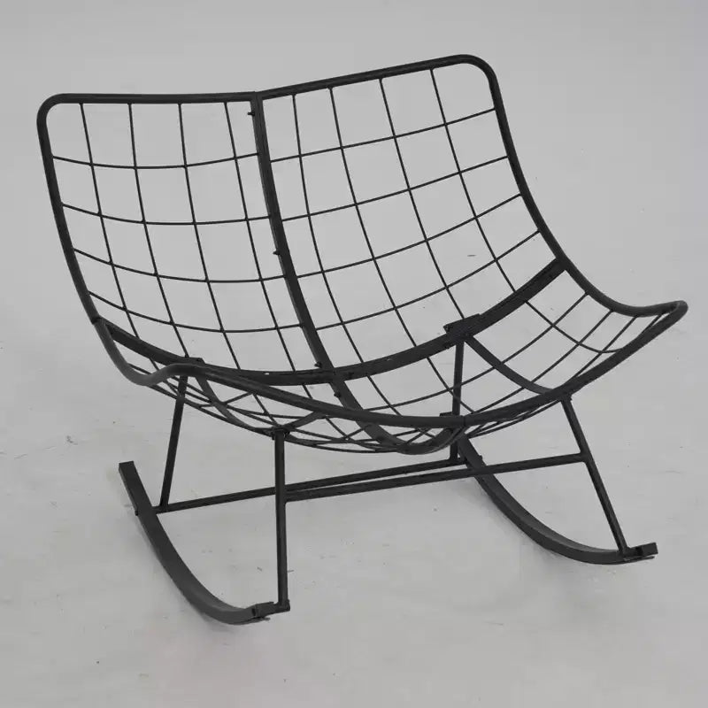 Fauteuil à bascule Papasan surdimensionné avec ottoman et coussin en peluche moelleux, chaise longue avec repose-pieds et cadre en métal robuste, Rocker Egg pour salon