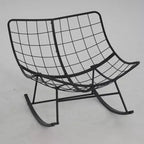 Fauteuil à bascule Papasan surdimensionné avec ottoman et coussin en peluche moelleux, chaise longue avec repose-pieds et cadre en métal robuste, Rocker Egg pour salon