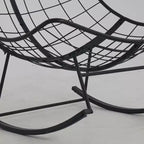 Fauteuil à bascule Papasan surdimensionné avec ottoman et coussin en peluche moelleux, chaise longue avec repose-pieds et cadre en métal robuste, Rocker Egg pour salon