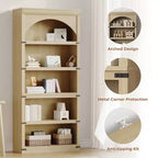 GustoWave Étagère haute en bois 68,7, étagère arche de ferme, bibliothèque arquée, bibliothèque à 5 niveaux, pour salon, bureau, bibliothèque